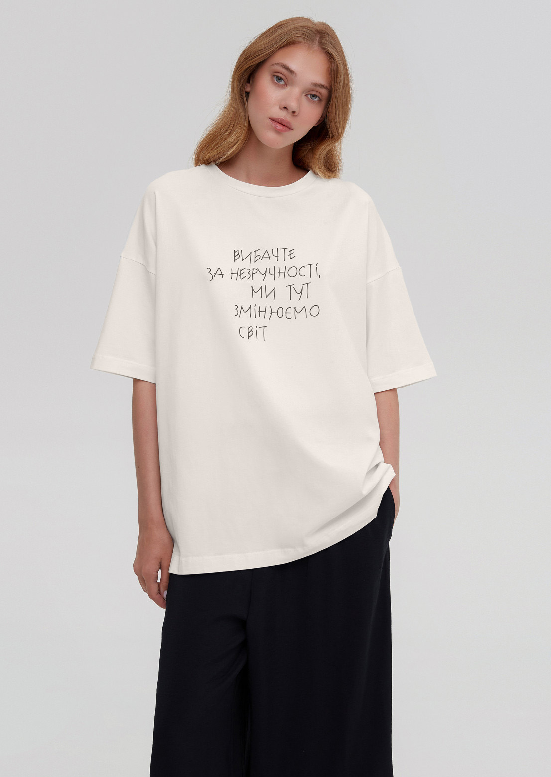Milky mega oversize unisex T-shirt with print 